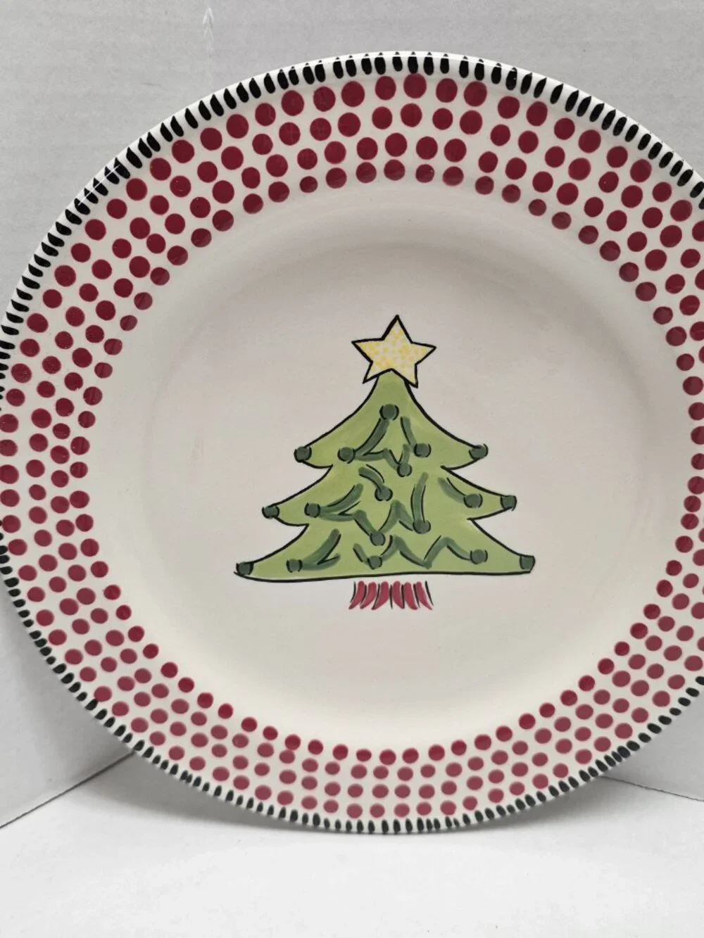 1 Caffco Simply Christmas Tree Star on Top Holiday Plate 9” M Bagwell